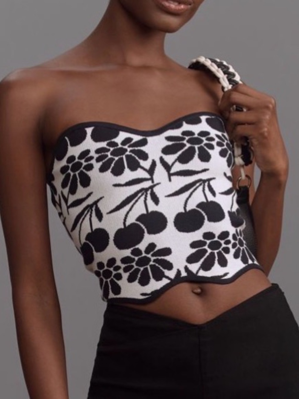 Anthropology- Agathe Marty Printed Scallop Sweater Tube Top - Picture 4 of 9